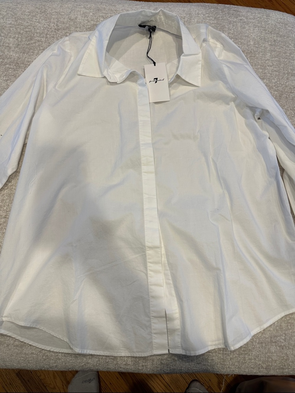 7 For All Mankind women’s  Button-Up Dress Shirt- Color white